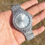 MEN'S ICED HIP HOP STYLE GOLDEN NUGGET CZ LUXURY BLING WATCH & BRACELET GIFT SET