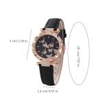 YUELER 6pcs/Set Luxury Watch Women Rings Necklace Earrings Bracelet Set Butterfly Leather Strap Watches Lady Wristwatch