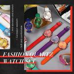 Yinkin 14 Pcs Assorted Platinum Watch Unisex Quartz Watch Sets for Women Men Ladies Watches Roman Numerals PU Leather Women's Wrist Watches