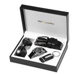 BSTcentelha Mens Gift Set,Mens Artificial Leather Watch Belt Keychain Sunglasses Gifts Set, Father's Day Valentine's Day Present (Senior)