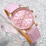 Women Watch Jewelry Set 5pcs Geneva Quartz Heart Rhinestone Leather Band Gift