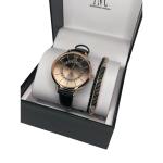 Gold Tone Crystal Bracelet Watch Ombre Dial (3 Piece Set) Chic Gifts For Her NEW