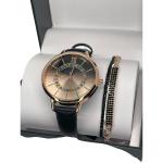 Gold Tone Crystal Bracelet Watch Ombre Dial (3 Piece Set) Chic Gifts For Her NEW