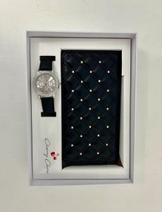 Women's 2-Piece Gift Set - Watch and Matching Wallet - Black