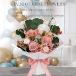 Perfectione Roses 4 Roses Mixed Bouquet for Mother's Day, Flowers for Delivery, Preserved Flowers Birthday Gift for Women Mom Wife Grandma Her, Dusty Rose