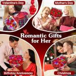 ADDWel Preserved Red Rose Bouquet – A Dozen Real Fresh Flowers for Delivery on Christmas Valentine's Day Birthday Anniversary, Romantic Gifts for Wife, Girlfriend, Her