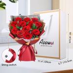 ADDWel Preserved Red Rose Bouquet – A Dozen Real Fresh Flowers for Delivery on Christmas Valentine's Day Birthday Anniversary, Romantic Gifts for Wife, Girlfriend, Her
