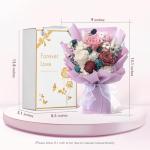 Polylove Forever Flower Bouquet Flowers for Delivery Prime Preserved Roses with Bear Gift Box for Wife Women Mother Day Anniversary Birthday (Purple)