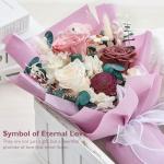 Polylove Forever Flower Bouquet Flowers for Delivery Prime Preserved Roses with Bear Gift Box for Wife Women Mother Day Anniversary Birthday (Purple)