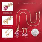 *NEW* Jewelry Gift Set PINK ROSE Necklace and Earrings Set w/ Austrian Crystals