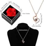 "Real Preserved Rose and Necklace Gifts Set for Mom Wife Girlfriends – Anniversa