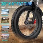 Ridstar Electric Bike for Adults, 1000/2000W, 25/30/37MPH,48V-52V, 20AH,40AH Battery, Max 50-180 Miles Electric Motorcycle, 20" Fat Tire Dirt Bike, Shamano 7-Speed E-Bike