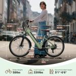 Jasion 26" Electric Bike for Adults, Internal Removable Battery Ebike with 4 Modes & 7-Speed, UL2849 Certified, 750W Peak Motor, Max 25Mph & 50Miles, Shock Absorber, Electric City Commuter Bicycle