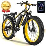 26"Fat Tire 1500W Electric Mountain Bike for Adults 34MPH 60Miles Cruiser E-bike