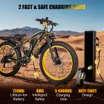 26"Fat Tire 1500W Electric Mountain Bike for Adults 34MPH 60Miles Cruiser E-bike