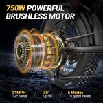 Peak 1500W Electric Off-Road Bike 20-Inch Full Suspension E-Motorcycle 48V 18Ah