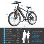 Electric Mountain Bike Peak 1500W 48V 26" City Bike 45 Miles EBikes Adults Teens