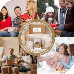 House Warming Gifts New Home | 8 Pcs New House Essentials | Housewarming Gifts Basket with Coasters, Personalized Gift Ideas Basket with Wind Chime, Realtors Closing Gifts for Home Buyers