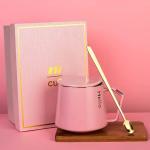 Hot Selling Coffee cup with Wooden Saucer And Spoon In Gift Box , 13 Oz Cup