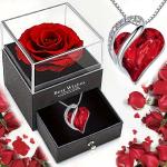 New Hot Selling Valentine's Day Gift Ocean Heart Love Necklace with Eternal Rose
