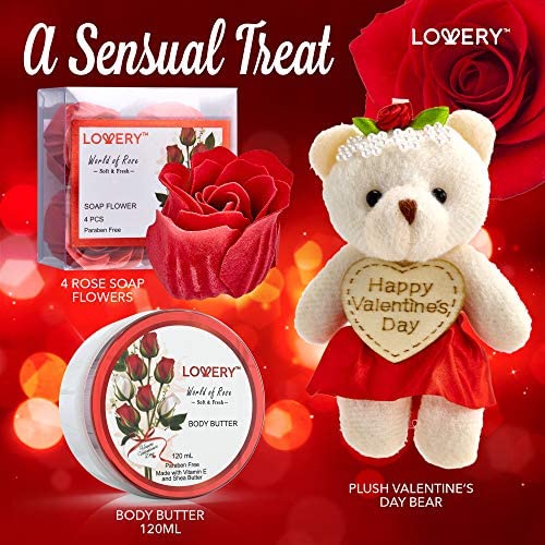 Spa Gift Basket for Women with Red Rose Scent