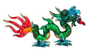 Mini Hand Blown Glass Chinese Dragon Figurine