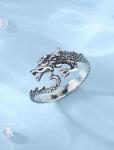 Mystical Dragon Ring for Women in Sterling Silver