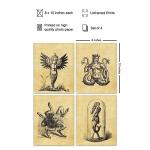 Gothic Mythical Creatures Wall Art Prints Set