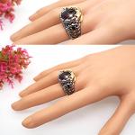 3D Dragon Ring with Red Crystal Inlay