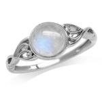 Victorian Style Moonstone Sterling Silver Ring Size 8
