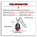 Dragon Claw Crystal Ball Pendant Necklace