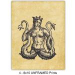 Gothic Mythical Creatures Wall Art Prints Set