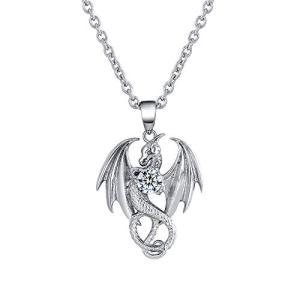 Mythical Dragon Pendant Necklace in Stainless Steel