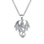 Mythical Dragon Pendant Necklace in Stainless Steel