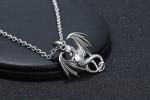 Mythical Dragon Pendant Necklace in Stainless Steel