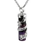 Mystical Amethyst Dragon Wrapped Pendant Necklace Set
