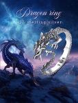 Mystical Dragon Ring for Women in Sterling Silver