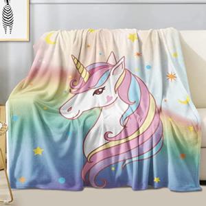 Mythical Horse Plush Throw Blanket for Girls