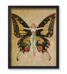 Vintage Butterfly Woman Art - Mythical Decor Print