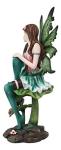 Gaia Pixie Fairy with Green Wyrmling Dragon Statue