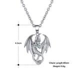 Mythical Dragon Pendant Necklace in Stainless Steel