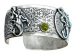 Mermaid Cuff Bracelet with Amazonite & Jade