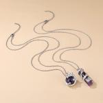 Mystical Amethyst Dragon Wrapped Pendant Necklace Set