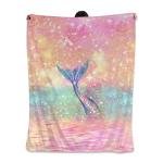 Magical Mermaid Tail Flannel Throw Blanket 50"x40