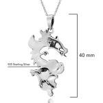 Majestic Dragon Lapis-Lazuli Sterling Silver Pendant Necklace