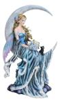 Celestial Crescent Moon Fairy Statue 11" H