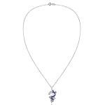 Majestic Dragon Lapis-Lazuli Sterling Silver Pendant Necklace