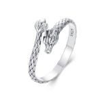 Dainty Silver Dragon Wrap Ring for Women