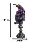 Purple Twilight Dragon on Alchemy Skull Figurine