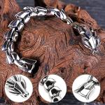 Viking Dragon Steel Bracelet - Ouroboros Design